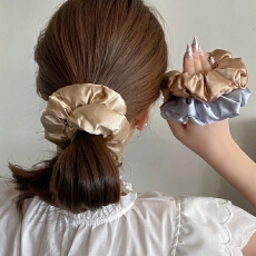 批发缎面发圈大肠发圈ins复古气质简约高级丸子肥肠头绳头发发绳头饰