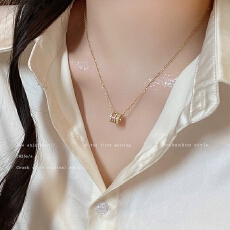 批发轻奢小众高级感微镶精致锆石项链女个性百搭气质钛钢锁骨链颈链