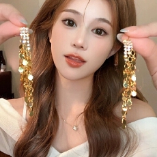 批发轻奢小众高级感波光粼粼亮片耳环女时尚百搭气质耳钉网红同款耳饰