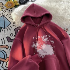 批发美式复古连帽卫衣男士春秋<b class='q'>冬</b>季新款潮牌百搭重磅套头外套加绒薄款