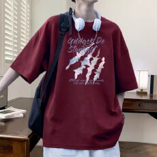 批发重磅高街美式复古潮牌短袖t恤男夏2026新款宽松半袖上衣