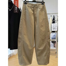 批发韩系独特别致巨好看的工装休闲裤秋冬新款慵懒风松弛感裤子弯刀裤