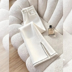 批发冬季新款宽松休闲裤女百搭气质<b class='q'>轻熟</b>风阔腿裤洋气减龄开叉减龄长裤