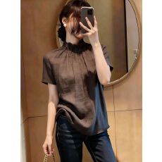 批发<b class='q'>夏季</b>新款洋气轻熟时尚气质显瘦百搭短袖<b class='q'>衬衫</b>女装爆款欧货潮牌上衣