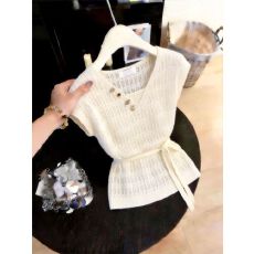批发<b class='q'>夏</b>季新款洋气时髦外出时尚气质别致漂亮小衫百搭显瘦针织T恤上衣