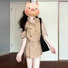 批发秋季短款2025巨好看的风衣外套女小个子韩系穿搭宽松收腰上衣<b class='q'>春</b>秋