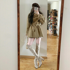 批发卡其色立领毛呢外套女秋冬季2025新款高级感小个子收腰短款呢大衣