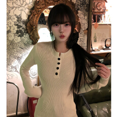 批发白色修身内搭可外穿毛衣女秋冬2025新款慵懒高级感针织打底衫上衣