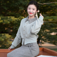 批发2026新款独特漂亮毛衣<b class='q'>连衣裙</b>子女秋冬季韩系气质穿搭一整套装长裙