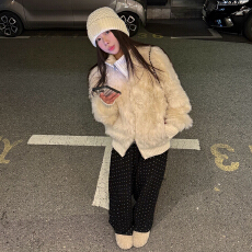 批发韩系复古黑色波点休闲阔腿裤女冬季2026新款慵懒松弛感拖地长裤子