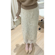 批发蕾丝白色半身裙大码气质女小个子包臀直筒长裙子梨型身材伯克利裙