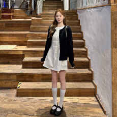 批发白色长袖衬衫连衣裙子女2026新款早春季韩系学院风小个子穿搭套装