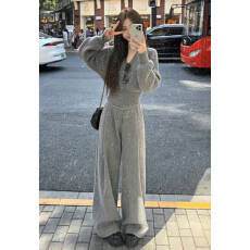 批发巨好看灰色针织套装女早春季2026新款韩系超火独特漂亮穿搭一整套