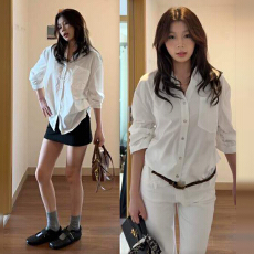 批发法式粉色长袖防晒衬衫<b class='q'>外套</b>早秋女装2026新款韩系chic别致小衫上衣