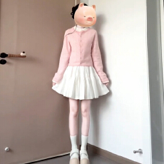 批发粉色条纹针织开衫毛衣<b class='q'>外套女</b>2025新款爆款早秋穿搭巨好看韩系上衣