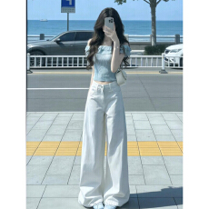 批发法式甜美风蓝色一字肩短袖T恤女夏2026新款<b class='q'>荷叶边</b>设计感露肩上衣