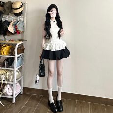 法式千金风白色无袖连衣裙子女2026新款夏季巨好看气质花苞裙套装