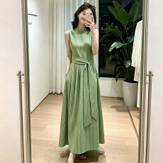 批发法式复古条纹系带<b class='q'>背心</b>连衣裙子夏新款度假风温柔气质漂亮出片<b class='q'>长裙</b>