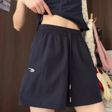 批发黑色速干工装短裤女夏季薄2026新款高腰小个子美式刺绣阔腿三分裤