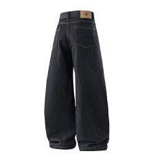 春夏季男士牛仔时尚潮牌休闲无弹怀旧宽松弯刀裤青年牛仔裤男