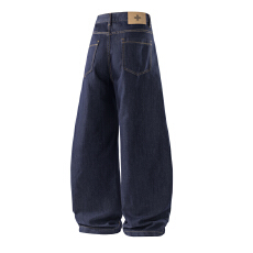 春夏季男士牛仔时尚潮牌休闲无弹怀旧宽松弯刀裤青年牛仔裤男