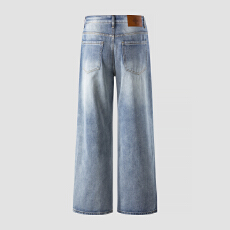 批发春夏季男士牛仔时尚潮牌休闲微弹怀旧宽松直筒青年牛仔裤男