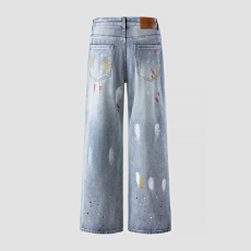 批发春夏季男士牛仔时尚潮牌休闲微弹怀旧宽松直筒青年牛仔裤男