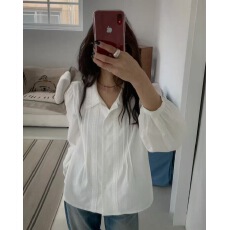 批发陆小团团花边翻领衬衫女2025秋季新款<b class='q'>甜美</b>百搭温柔减龄长袖上衣韩