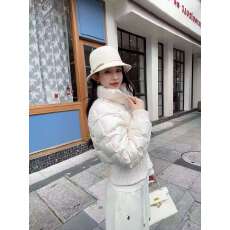 批发韩国东大门2025冬季新款宽松显瘦短款螺纹针织拼接立领羽绒服外套