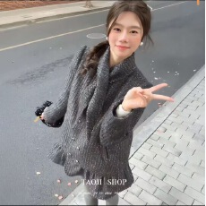 批发2025<b class='q'>秋</b>冬季加厚连衣裙女高级感毛呢交叉领小香风千金名媛a字裙子