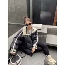 批发首尔初见时白鸭绒羽绒外套女冬季黑色设计感加厚面包服