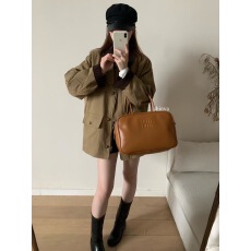 批发露思同款 撞色翻领拼接内胆羽绒服外套派克服白鸭绒风衣