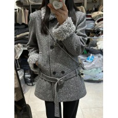 批发独特超好看深冬毛毛呢子大衣女入冬季2025年新款毛呢外套羽绒内胆