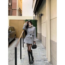 批发Barb Chill羽绒内胆毛呢外套短款大衣女冬富家千金圣诞跨年穿搭