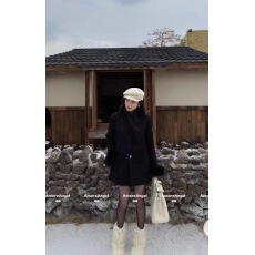 批发辛迪AmoreAngel羽绒内里狐狸袖毛大衣外套女冬配领带