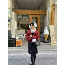 批发韩版圣诞红大毛领短款羽绒服女2025冬季新款减龄白鸭绒保暖外套