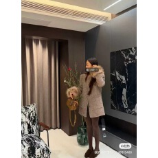 批发冬上新羽绒内胆环保毛袖复古风毛呢宽松中长大衣