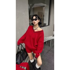 批发毛衣套装裙女秋季披肩V领针织衫+短款半身裙松弛感休闲时尚两件套