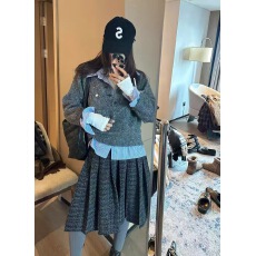 批发招牌慵懒假两件<b class='q'>衬衫</b>拼接针织毛衣女新款宽松长袖上衣