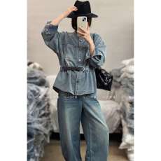 批发复古做旧高领<b class='q'>牛仔</b><b class='q'>衬衫</b>女欧洲站2026春装新款欧货女装打底衫潮