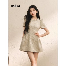 批发重工钉珠千金无袖<b class='q'>连衣裙</b>女2026早春新款显瘦圆领A字裙休闲裙短裙