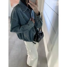 批发高级感复古休闲宽松<b class='q'>牛仔</b>短外套女2026春季洋气<b class='q'>牛仔</b>上衣