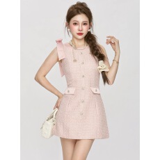 批发小香风气质背心裙收腰连衣裙女小个子高级感<b class='q'>礼服</b>裙小众设计感裙子