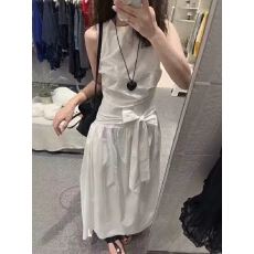 批发明星<b class='q'>同款</b>简约无袖绑带休闲<b class='q'>连衣裙</b>显瘦棉质背心裙