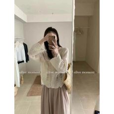 批发法式镂空刺绣v领<b class='q'>衬衫</b>外套女早秋新款高级感<b class='q'>宽松</b>气质独特薄款上衣