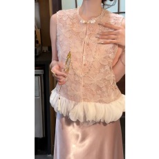 批发【繁花入梦】新中式国风重工绣花马甲女2026新款花边珠绣上衣