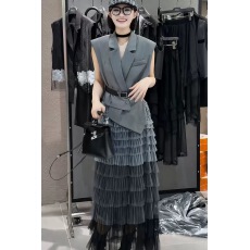 批发韩系西装马甲背心女夏款2026新款不规则无袖上衣显瘦马夹外套