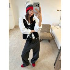 批发Ranwear'黛西小姐'气质撞色针织露背<b class='q'>蝴蝶结</b>绑带无袖上衣