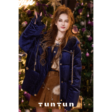 批发12月21号上新蓝色星空顶羽绒服