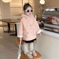 批发女童外套秋冬装2025新款儿童洋气加绒小女孩宝宝加厚保暖大衣百搭